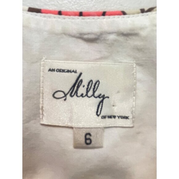 Milly Pineapple Print Shift Mini Dress size 4 6 Pockets - Picture 5 of 5